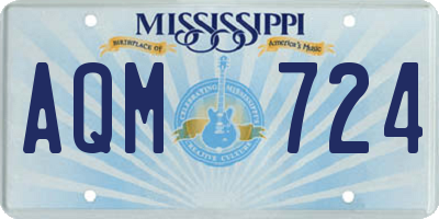 MS license plate AQM724