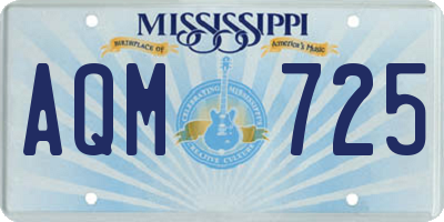 MS license plate AQM725