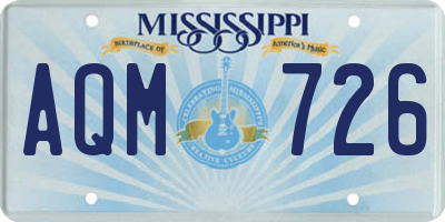 MS license plate AQM726