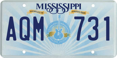 MS license plate AQM731