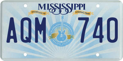 MS license plate AQM740