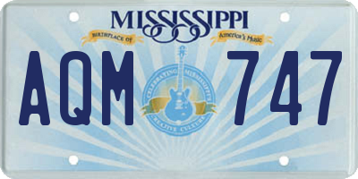 MS license plate AQM747