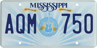 MS license plate AQM750