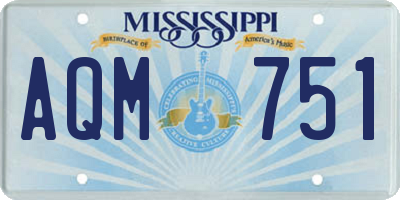 MS license plate AQM751