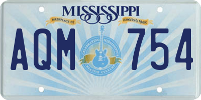 MS license plate AQM754