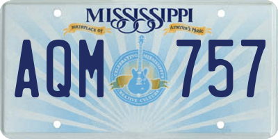 MS license plate AQM757