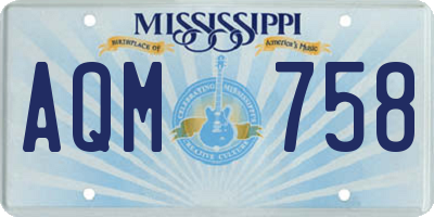 MS license plate AQM758