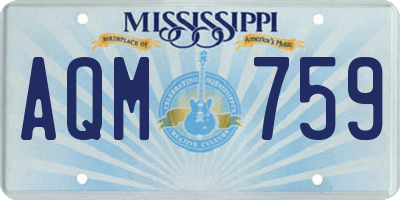 MS license plate AQM759