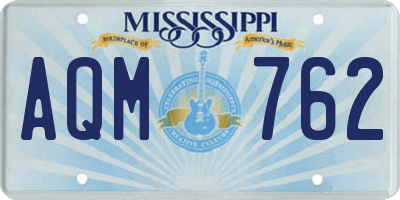MS license plate AQM762