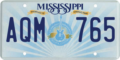 MS license plate AQM765