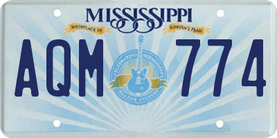 MS license plate AQM774