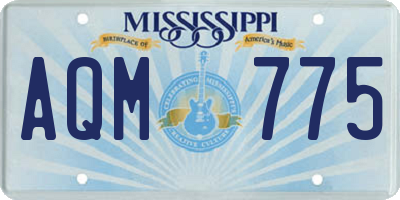 MS license plate AQM775
