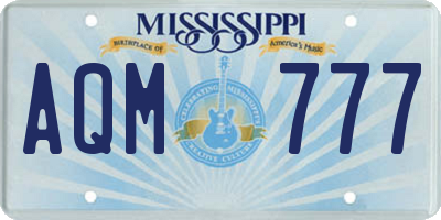 MS license plate AQM777