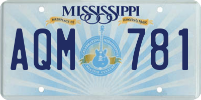 MS license plate AQM781