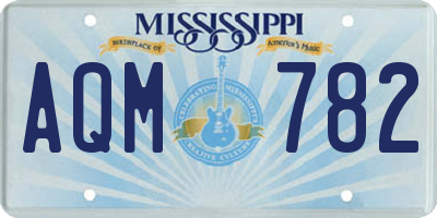 MS license plate AQM782