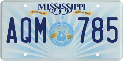 MS license plate AQM785