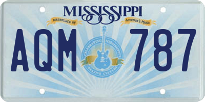MS license plate AQM787