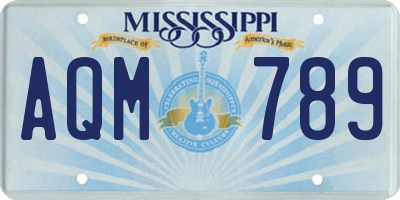 MS license plate AQM789