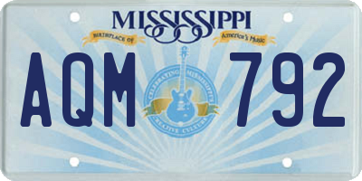 MS license plate AQM792