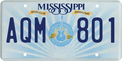 MS license plate AQM801