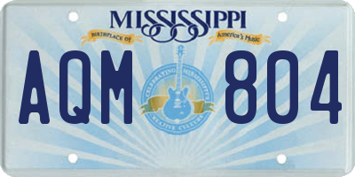 MS license plate AQM804