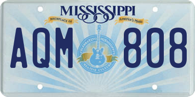 MS license plate AQM808