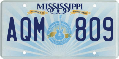 MS license plate AQM809