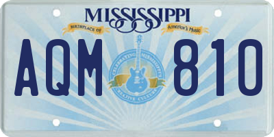 MS license plate AQM810