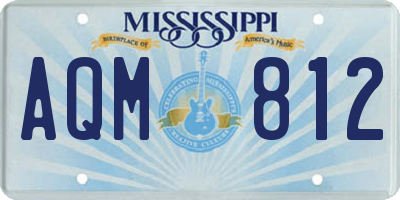 MS license plate AQM812