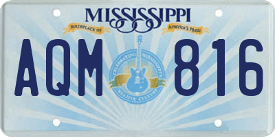 MS license plate AQM816