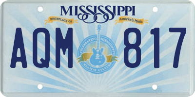 MS license plate AQM817