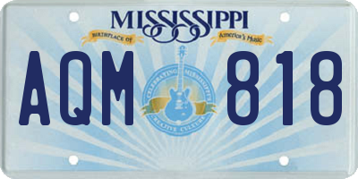 MS license plate AQM818