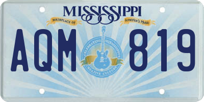 MS license plate AQM819