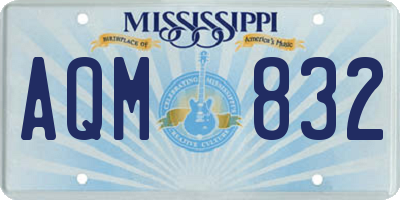 MS license plate AQM832