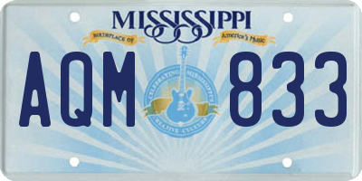 MS license plate AQM833