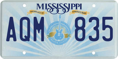 MS license plate AQM835