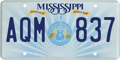 MS license plate AQM837