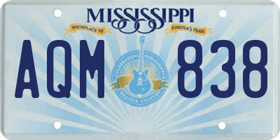 MS license plate AQM838