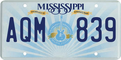 MS license plate AQM839