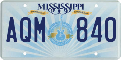 MS license plate AQM840
