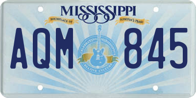 MS license plate AQM845