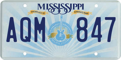 MS license plate AQM847