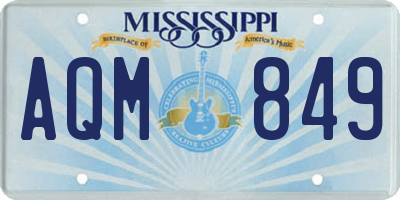 MS license plate AQM849