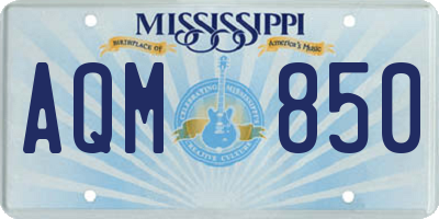 MS license plate AQM850