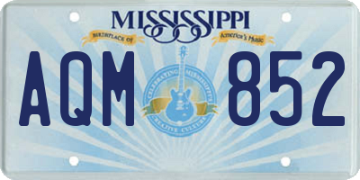 MS license plate AQM852