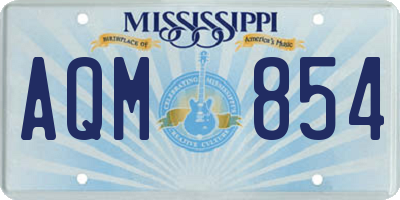 MS license plate AQM854