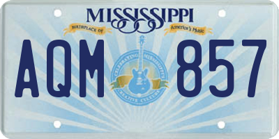 MS license plate AQM857