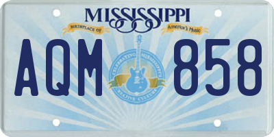 MS license plate AQM858