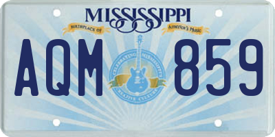 MS license plate AQM859