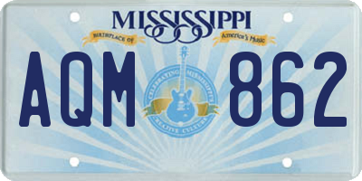 MS license plate AQM862
